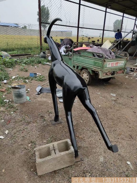 不锈钢创意鹿雕塑 厂家制作奔跑小鹿雕塑 独角抽象小鹿雕塑